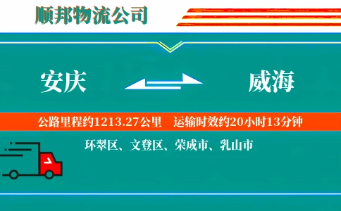 安庆到威海物流专线-实时监控-直达运送