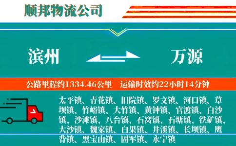 滨州到万源物流公司