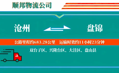 沧州到盘锦物流公司