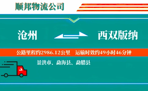 沧州到西双版纳物流公司