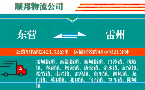 东营到雷州物流公司