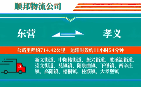 东营到孝义物流公司