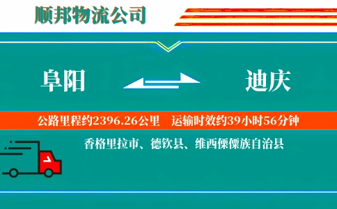 阜阳到迪庆物流公司