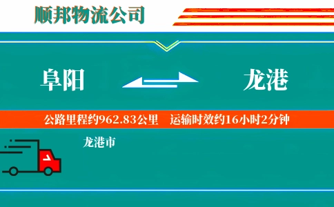 阜阳到龙港物流公司