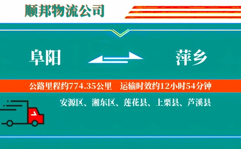 阜阳到萍乡物流公司