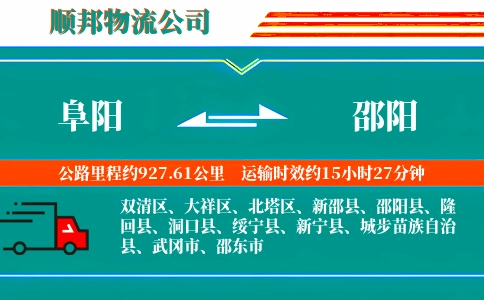 阜阳到邵阳物流公司