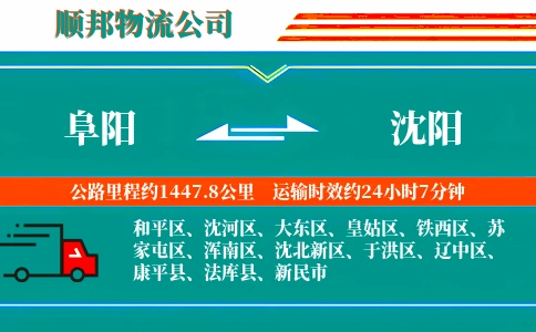 阜阳到沈阳物流公司