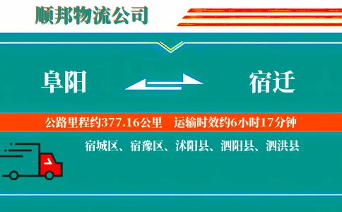 阜阳到宿迁物流公司
