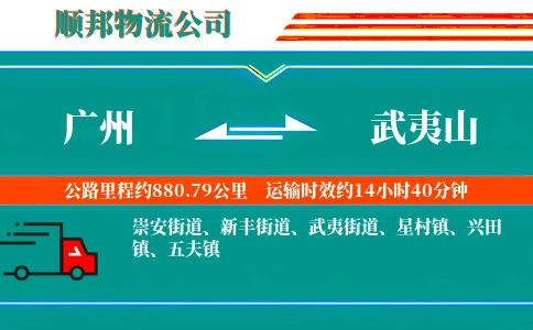 广州到武夷山物流公司