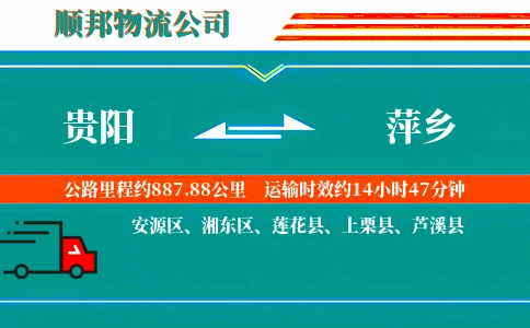 贵阳到萍乡物流公司