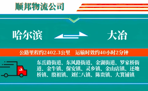 哈尔滨到大冶物流公司