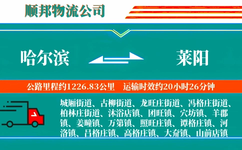 哈尔滨到莱阳物流公司