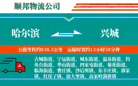 哈尔滨到兴城物流公司