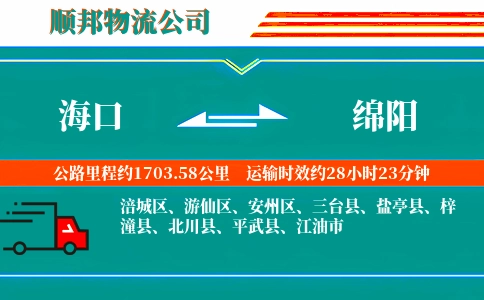 海口到绵阳物流公司