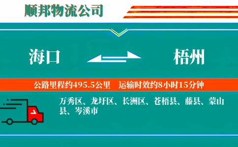 海口到梧州物流公司