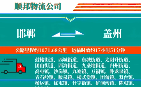 邯郸到盖州物流公司