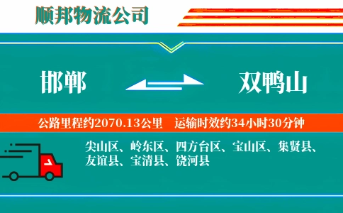 邯郸到双鸭山物流公司