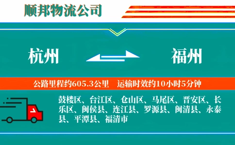 杭州到福州物流公司