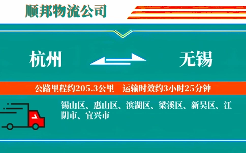 杭州到无锡物流专线-往返无忧-省时省心