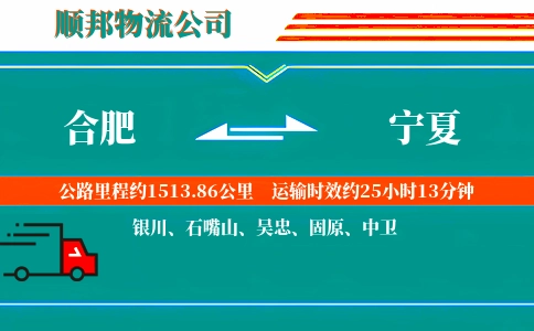 合肥到宁夏物流公司