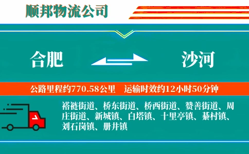 合肥到沙河物流公司
