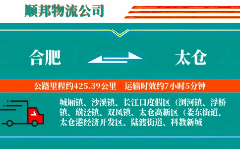 合肥到太仓物流公司