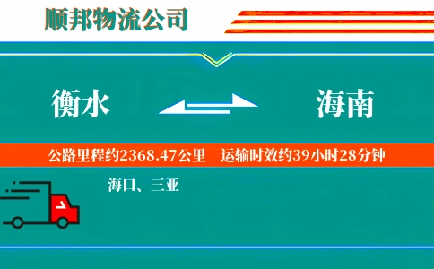 衡水到海南物流公司