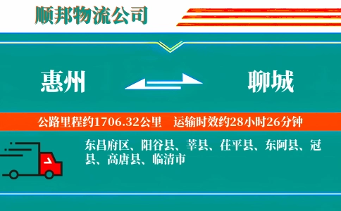 惠州到聊城物流公司