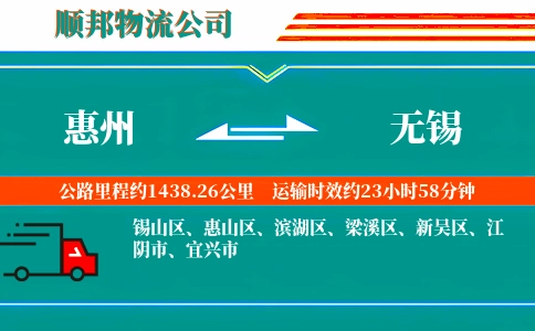 惠州到无锡物流公司