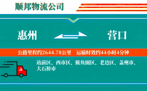 惠州到营口物流公司