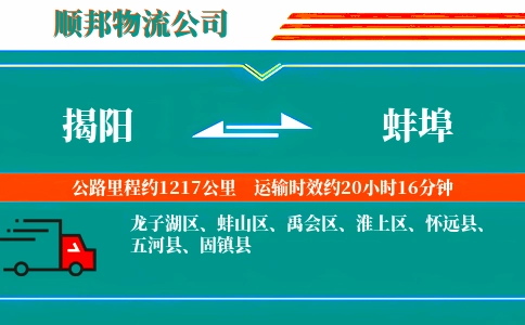 揭阳到蚌埠物流公司