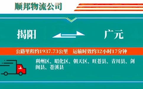 揭阳到广元物流公司