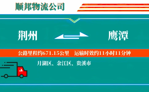 荆州到鹰潭物流公司