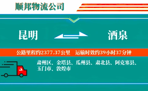 昆明到酒泉物流公司