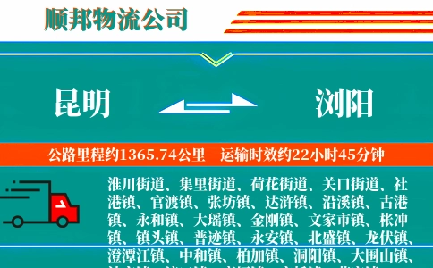 昆明到浏阳物流公司