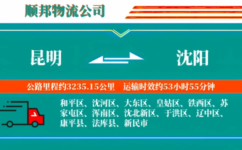 昆明到沈阳物流公司