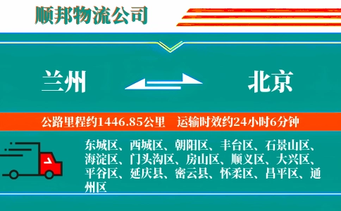 兰州到北京物流公司