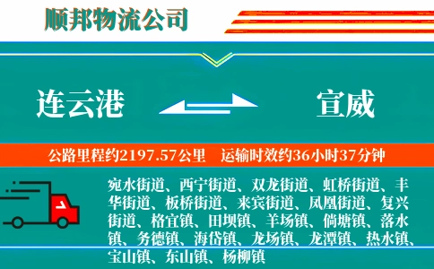 连云港到宣威物流公司