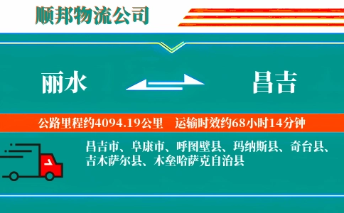 丽水到昌吉物流公司