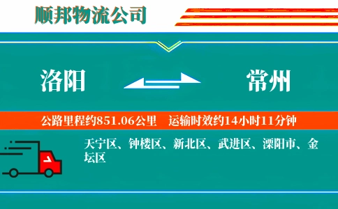 洛阳到常州物流公司