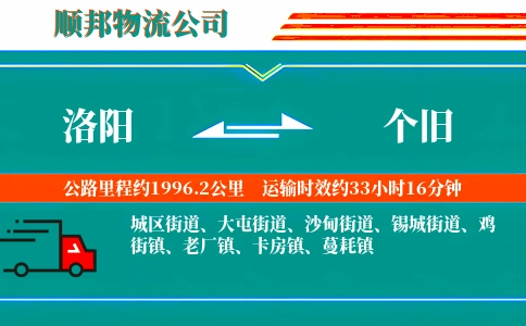 洛阳到个旧物流公司