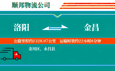 洛阳到金昌物流公司