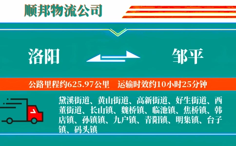 洛阳到邹平物流公司