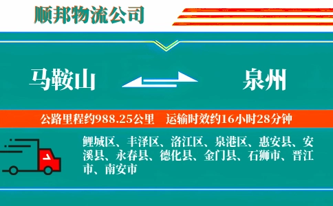 马鞍山到泉州物流公司