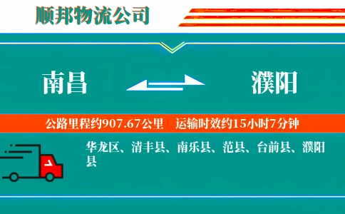 南昌到濮阳物流公司