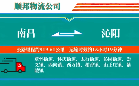 南昌到沁阳物流公司