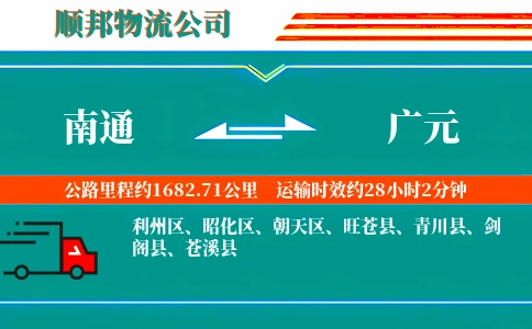 南通到广元物流公司