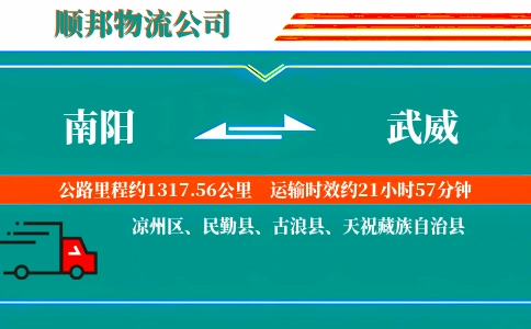 南阳到武威物流公司