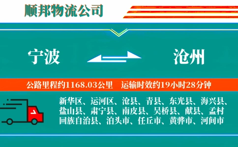 宁波到沧州物流公司