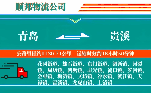 青岛到贵溪物流公司